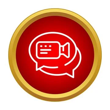 Video chat icon symbolizing online communication and conference Stock Illustration