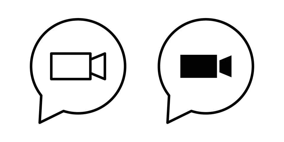 Video chat icon vector symbol graphics Illustrazione stock