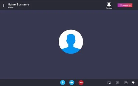 Video chat interface, user web video call window Stock Illustration