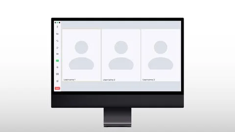 Video chat interface, user web video call window with circular spiral wave or イラスト素材