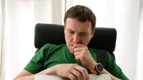 Video Chat by Man, Webcam View Stock Footage 129362521