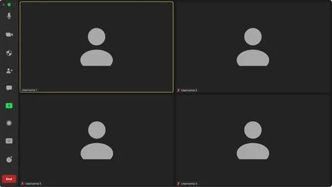 Video chat user interface. Application for social communication. Call Window App Stock Illustration