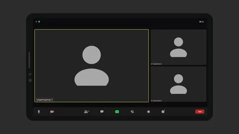 Video chat user interface. Application for calls. Call screen template. Video Stock Illustration