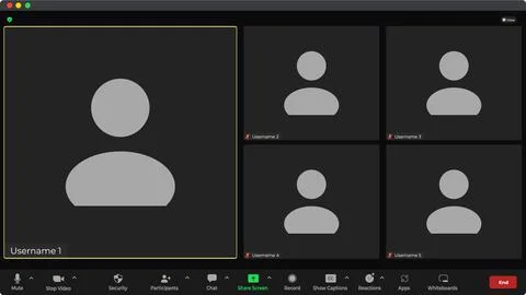 Video chat user interface. Application for social communication. Video call Stock Illustration