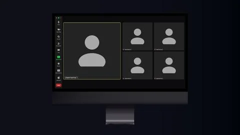 Video chat user interface. Application for calls. User web video call window Stock Illustration