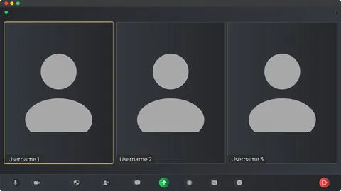 Video chat user interface. Application for calls. Video conference icon. Video Illustrazione stock