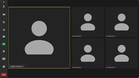 Video chat user interface. Online conference meeting. Video conference icon 스톡 일러스트