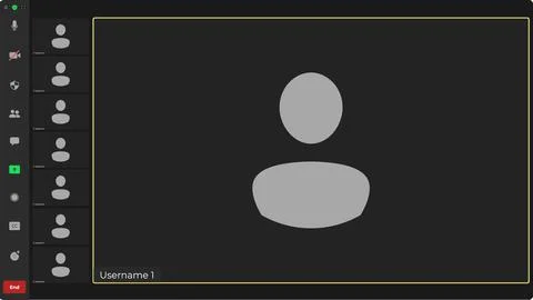 Video chat user interface. User web video call window. Video call screen mockup Stock Illustration