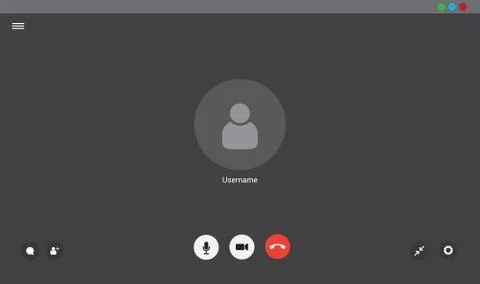 Video chat user interface, video calls window overlay Illustrazione stock