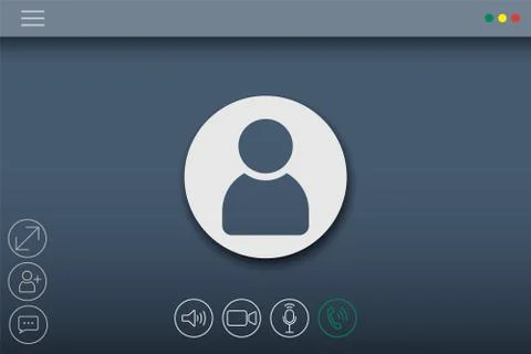 Video chat user interface. Video calls window overla. Vector illustration. Illustrazione stock