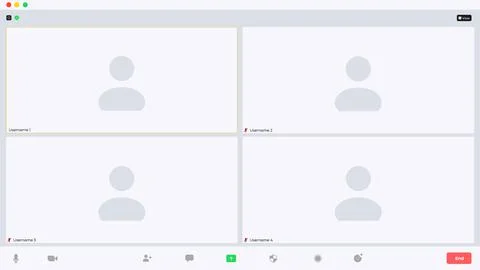 Video chat user interface, video calls window overlay Stock Illustration