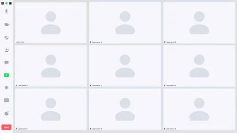 Video chat user interface, video calls window overlay Illustrazione stock