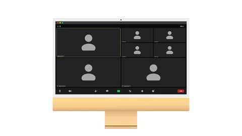 Video chat user interface, video calls window overlay Stock Illustration