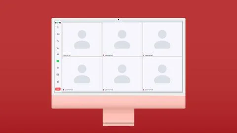 Video chat user interface, video calls window overlay Ilustração Stock