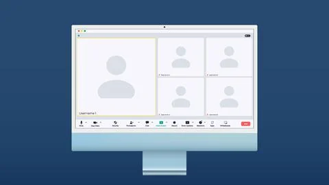 Video chat user interface, video calls window overlay Stockillustratie