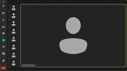 Video chat user interface. Video calls window overlay. Video conferencing window Stock Illustration