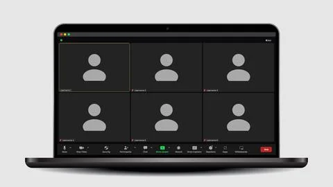 Video chat user interface. Video calls window overlay. Zoom Interface Template Illustrazione stock