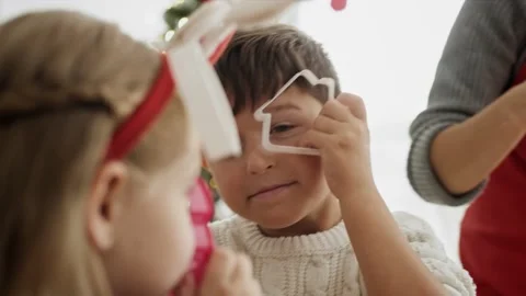 Video of children having fun with  cookie cutter Stock-Footage 141427453