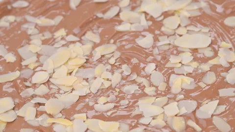 Video of chocolate cream with nuts rotating Stock Footage 345577906