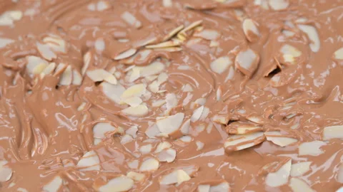 Video of chocolate cream with nuts rotating Stock Footage 345579081