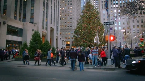 A Video of The Christmas Tree in Rockefeller Center New York City Stock Footage 58944573