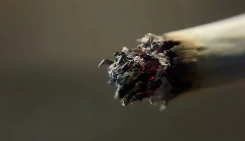 Video of a cigarette burning and smoking in the room Stock Footage 324042539