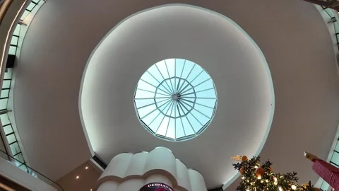 Video of circular dome skylight in shopping mall Stock Footage 325560504