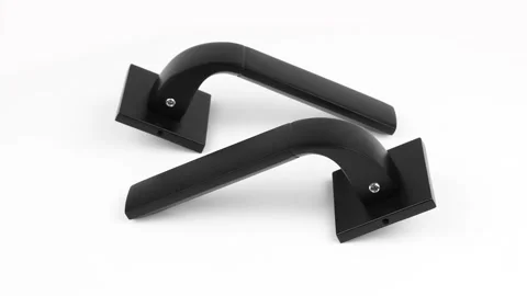 Video with circular rotation of door handles on a white  background. 360 Stock Footage 292377208
