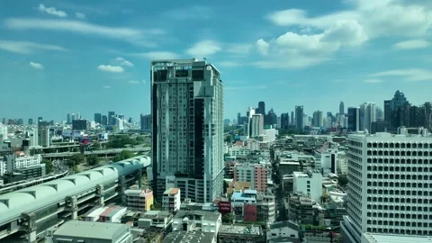 Video of city skyline with dramatic clouds Stock Footage 325560010