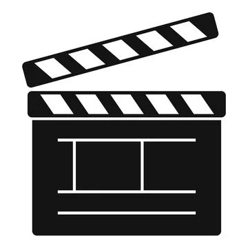 Video clapper icon, simple style Stock Illustration