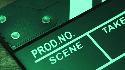 Video of clapperboard on a table in a local film production. Stock Footage 261928260