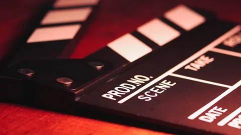 Video of clapperboard on a table in a local film production. Stock Footage 261928278
