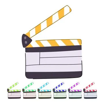 Video clapperboard vector cartoon graphic Stock Illustration