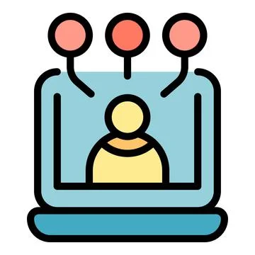 Video class icon vector flat Stock Illustration