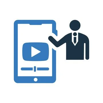 Video, classes, online icon. Editable vector logo. イラスト素材