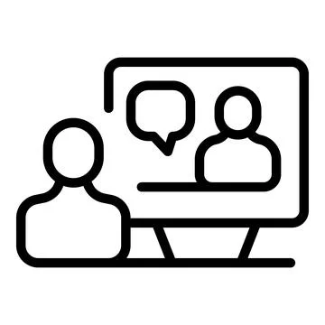 Video classroom icon outline vector. Online course Stockillustratie