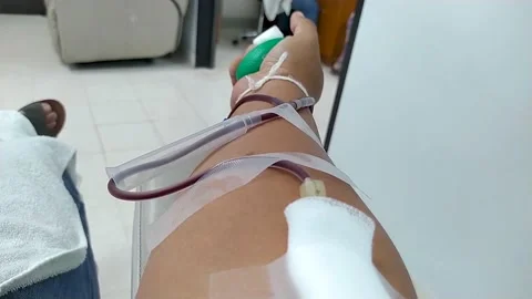 Video clip of blood donation to help patients Stock Footage 147316436