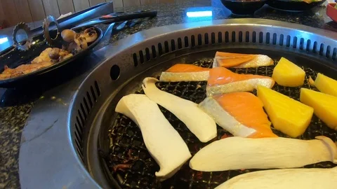 Video clip blurred action camera hyperlapse style take video clip close up food  Stock Footage 99296392