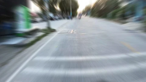 Video clip blurred action camera hyperlapse style driving ot fast on street  Stock Footage 99297031