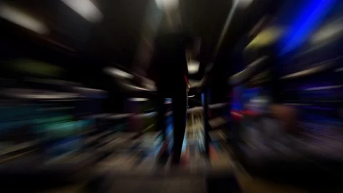 Video clip blurred action camera hyperlapse style woman asian running Stock Footage 99297137