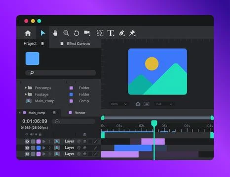 Video clip editing Stock Illustration