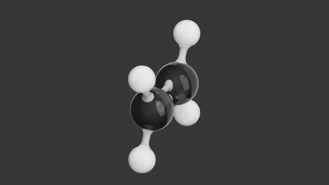 Video clip of the Ethylene molecule. Alpha channel. Stock Footage 284439443