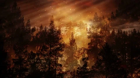 Video clip features a forest scenery background and a glowing warm light Stock Footage 160601811