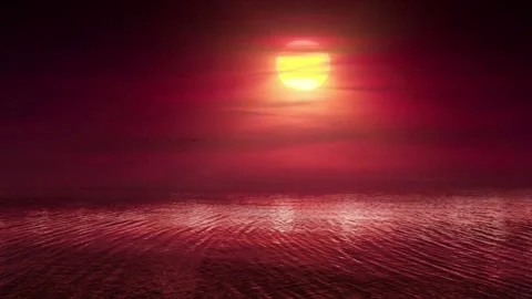 Video clip features a red and yellow sunset background scenery Stock Footage 160608767
