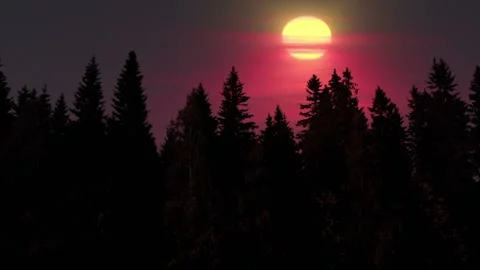 Video clip features a red and yellow sunset background scenery Stock Footage 160609751