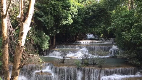 Video clip Huai Mae Khamin Waterfall Stock Footage