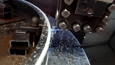 Video clip metal processing stainless steel with a cuttert Stock Footage 107096181