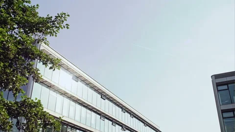 Video clip scrolling down contemporary campus building with glass windows. Stock Footage 88025200