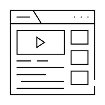 Video clip seo optimization line icon vector illustration イラスト素材