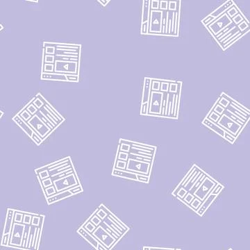 Video clip seo optimization line vector seamless pattern Stock Illustration